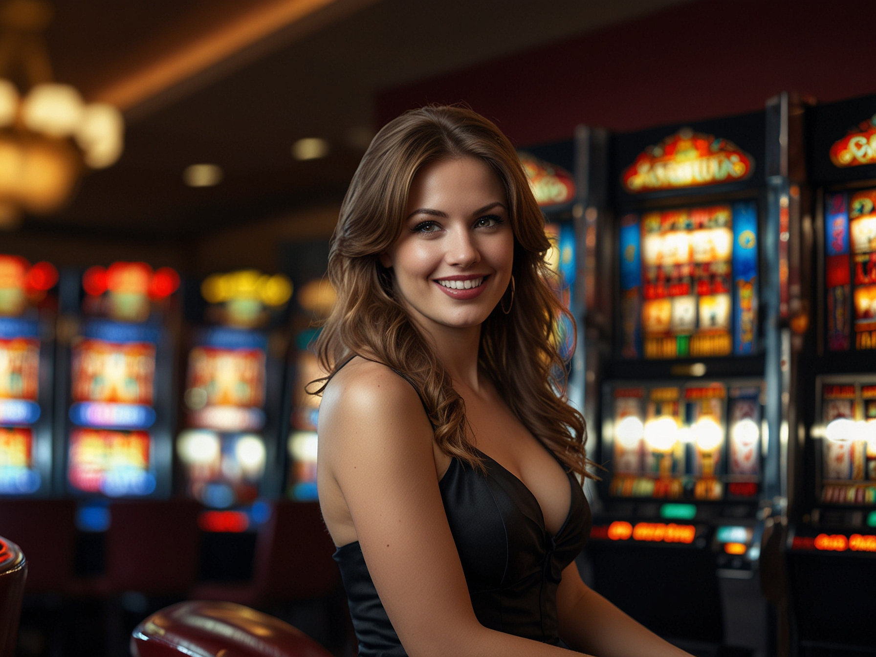 Confident player celebrating a win at a digital slot